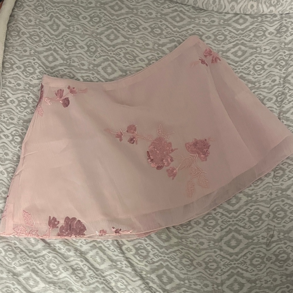 SHEIN Pink Floral Mini Skirt